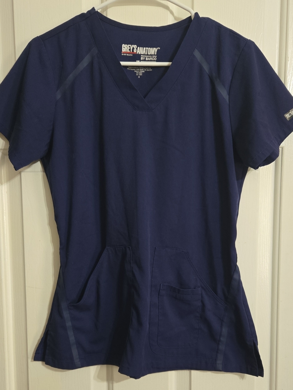 Grey's Anatomy Navy V-Neck Scrub Top with Front Pockets